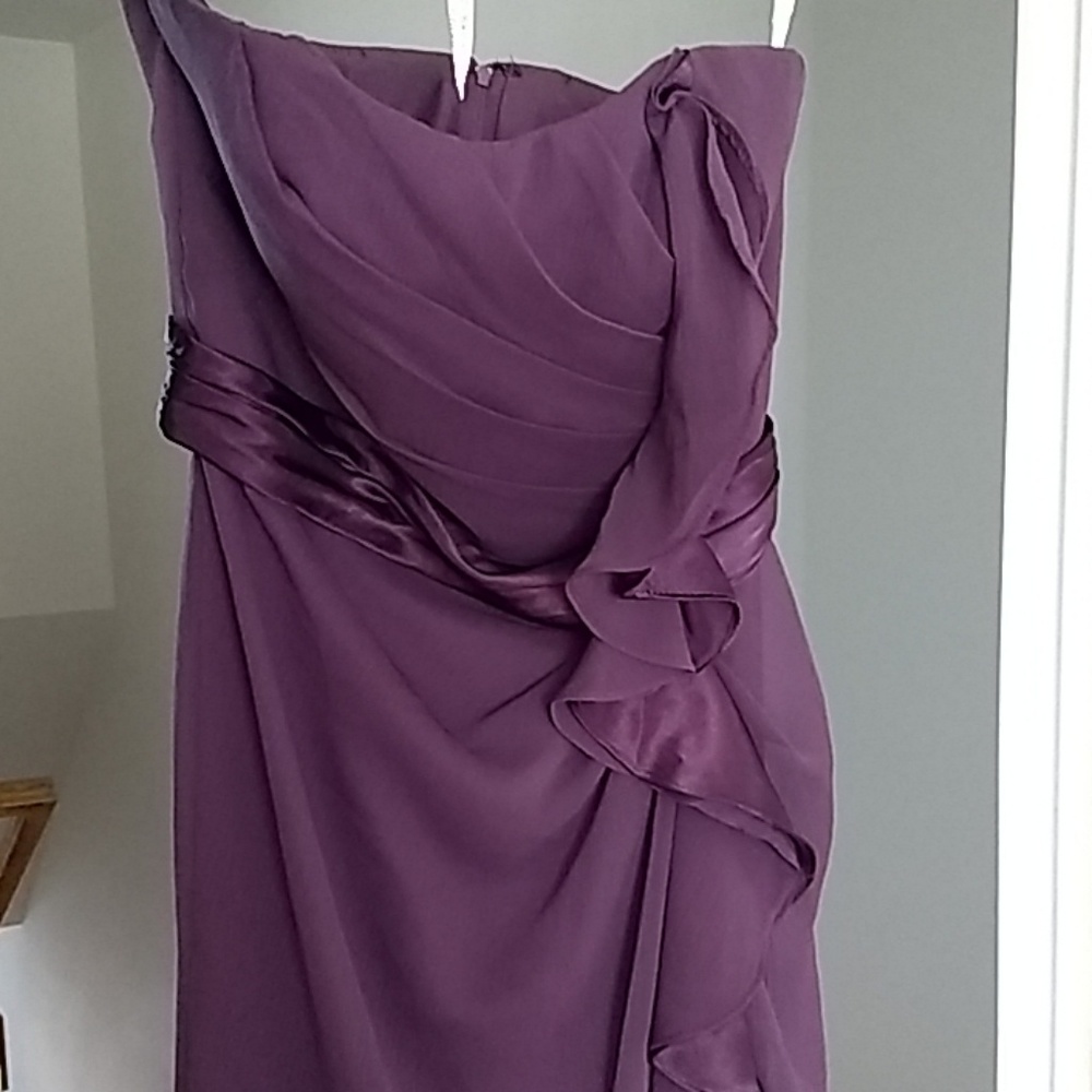 Plum bridesmaid strapless gown size 6